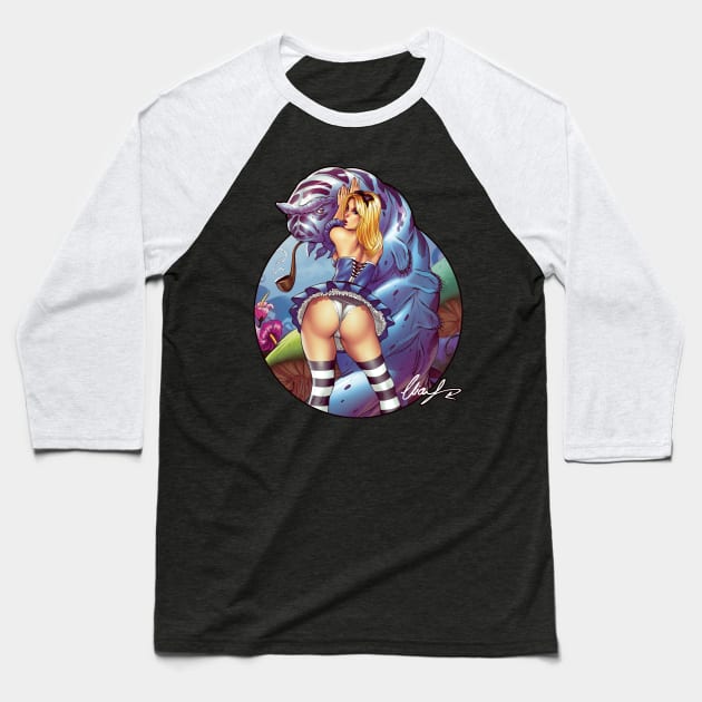 Alice in Wonderland Baseball T-Shirt by Eliaschatzoudis